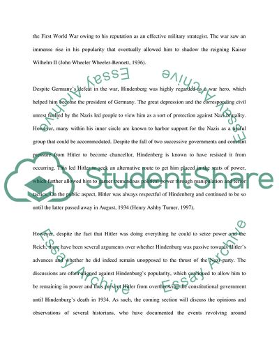 Paul von Hindenbergs Role in Aiding Hitlers Rise to Power