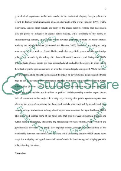 Influence of Media and Public Opinion on Global Politics