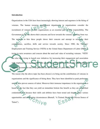 Hiring veterans into organizations