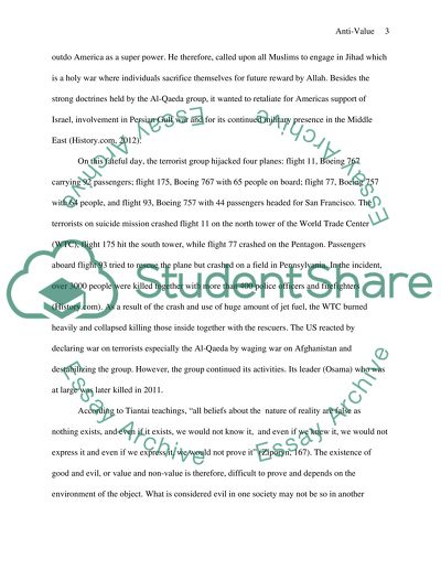 Anti-Value: The 11 of September Attacks