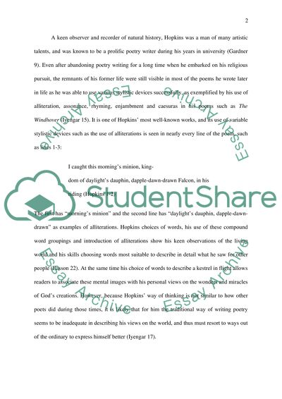 A Product of Gerard Manley Hopkins Religious Awakening