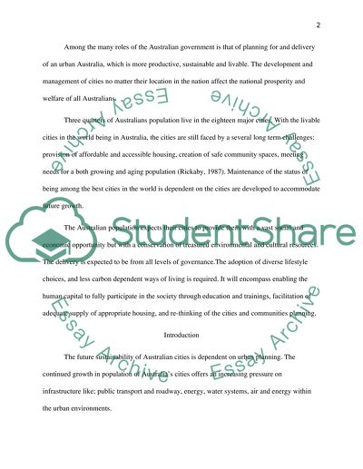 Australian Urban and Regional Development