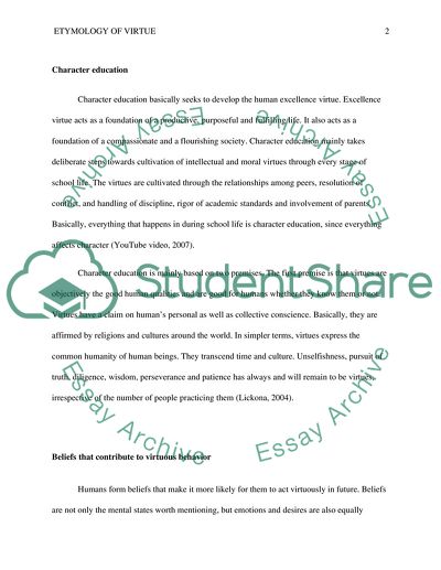 Charater in education