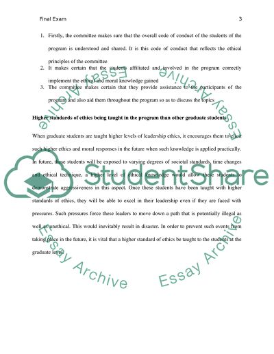 Leadership Application: Ethics Committee