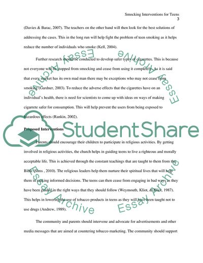 Smocking Interventions for Teens