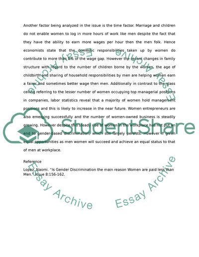 Gender Discrimination as the Main Reason Women Are Paid Less than Men