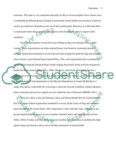 Designing an In-Service for Underserved Population about Health Care Resources