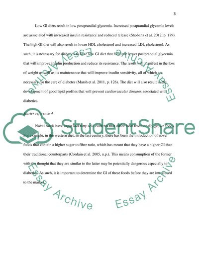 DETERMINATION OF THE GLYCAEMIC INDEX OF NOVEL FOODS