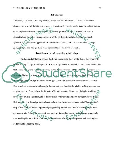 An Emotional and Intellectual Survival Manual for Students by Inge Bell