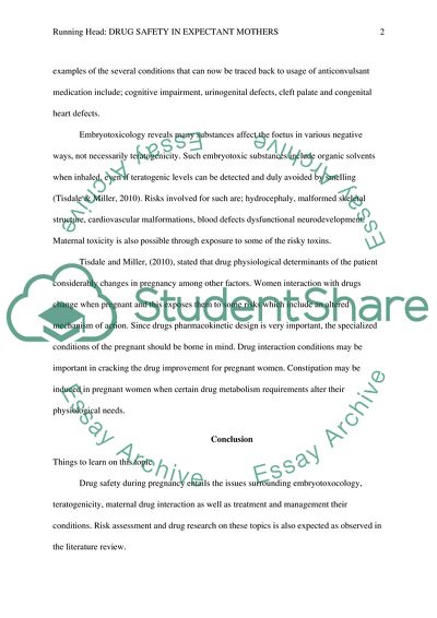 Embryotoxicology and Drug Safety