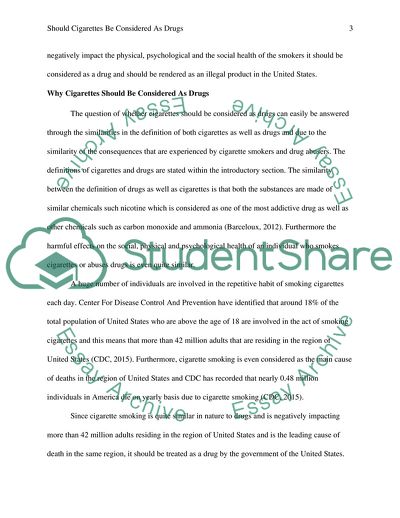 Should Cigarettes Be Considered As Drugs