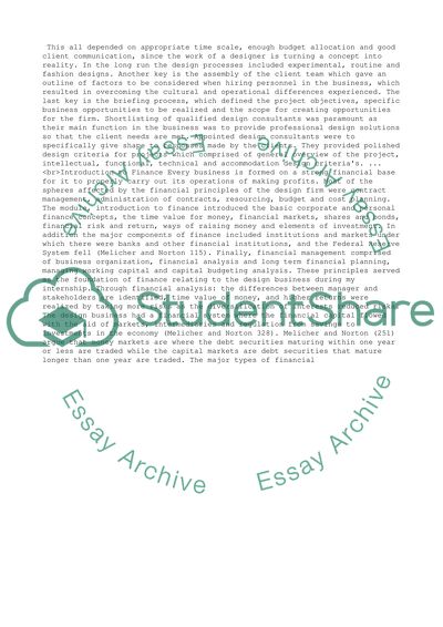 Project as an Intern at a Design Film