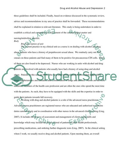 Drug and Alcohol Abuse and Depression