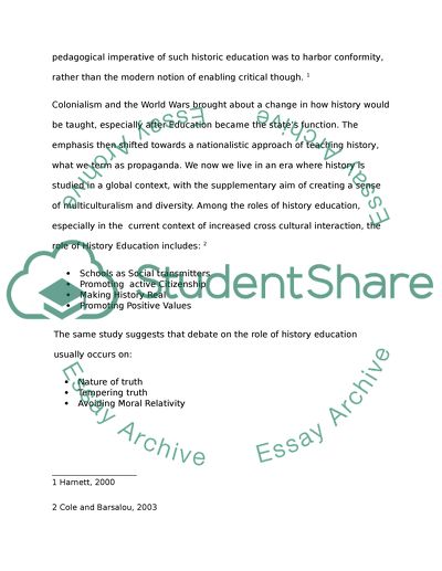 The Quality of History Teaching in Primary Schools