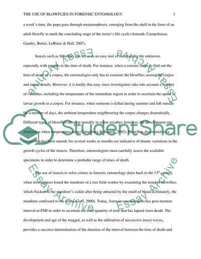 Use of Blowflies in Forensic Entomology