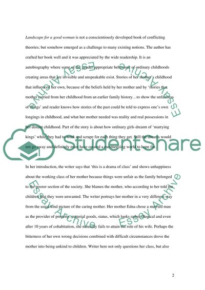 Analysis of Landscape for Good Woman by Carolyn Steedman