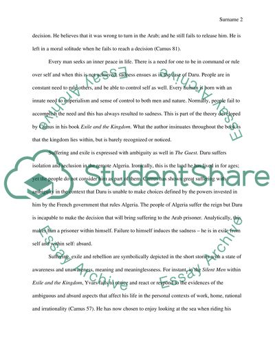 Analysis of Exile and the Kingdom by Albert Camus