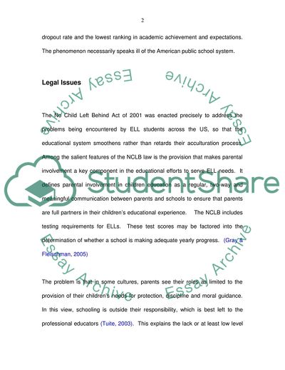 Education Law Involving Parents In English Language Learning Of Immigrant Students in America