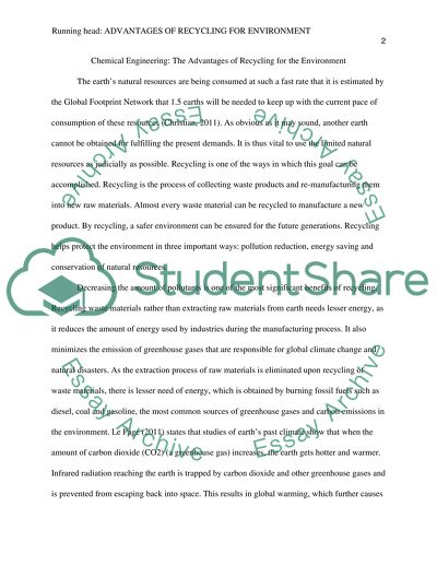 Chemical Engineering: The Advantages of Recycling for the Environment