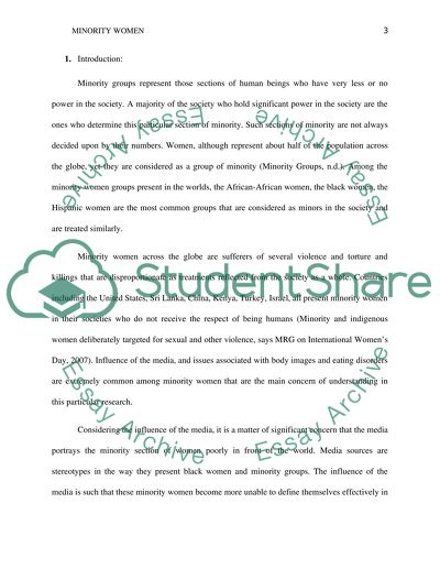 Minority Women: Body Image, Eating Disorders, and Media Influence