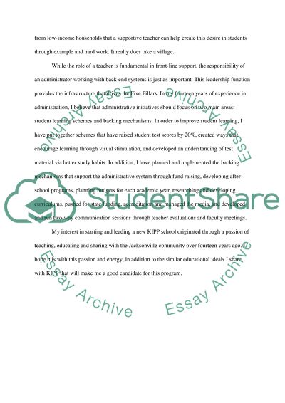 Application to the KIPP School Leadership Program