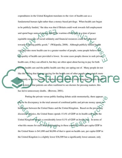 Comparing The U.S. Health Care System with that of The United Kingdom