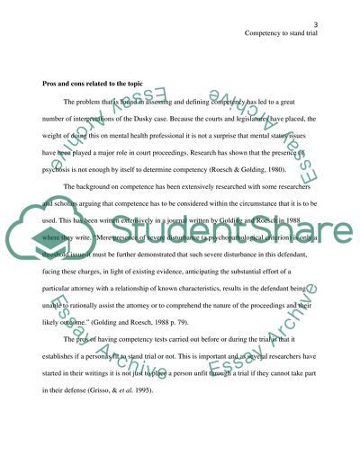 Competency to Stand Trial