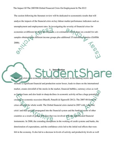 The Impact of the Global Financial Crisis on Employment