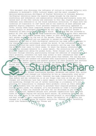 Consumer Behavior Topics