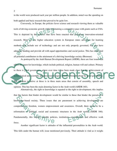 The future of the Arab World/Can it be transformed into a Knowledge society