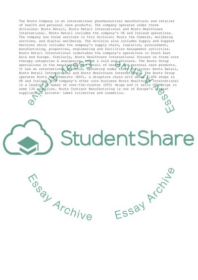 Investigating Business-Boots Plc and Vodafone Group