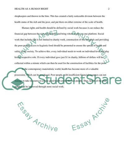 Health As A Human Right