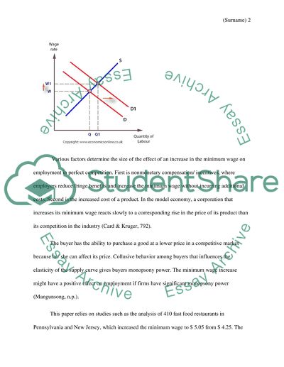 Effects of a Minimum Wage Increase