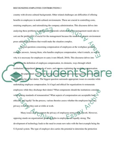 Recognizing Employee Contributions