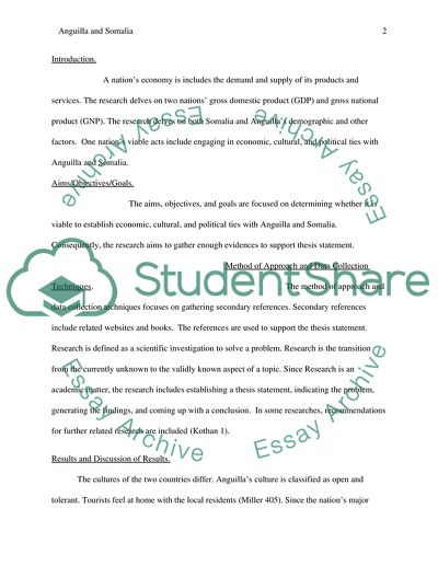 Prospects of Cooperation with Anguilla and Somalia