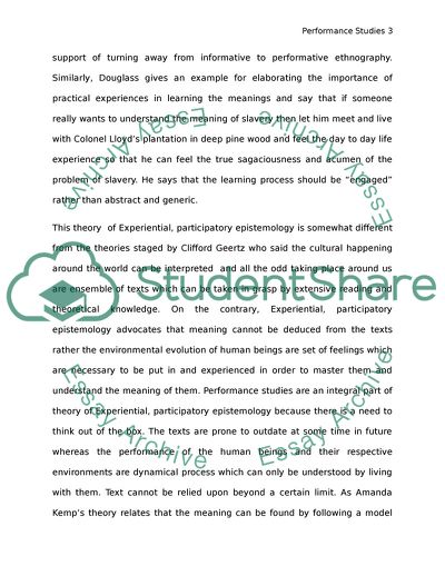 Experiential and Participatory Epistemology and Subjugated Knowledge by Conquergood