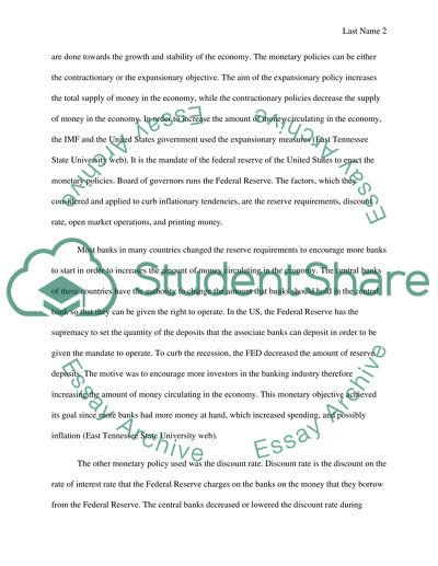 How Monetary and Fiscal Policies were Implemented during the Recession