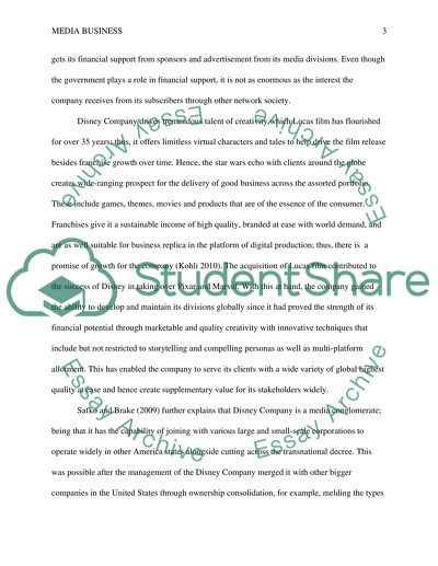 Media Business: Disney Company