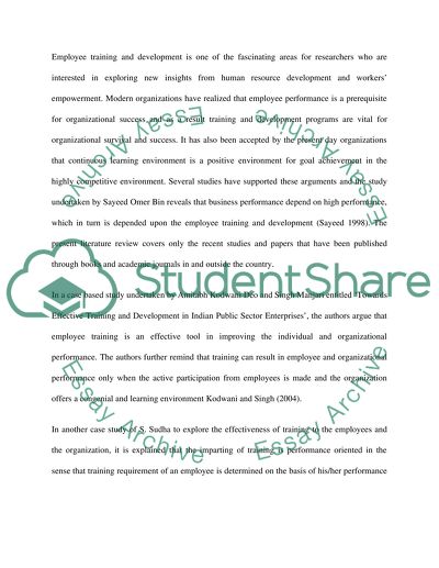 Training Effectiveness