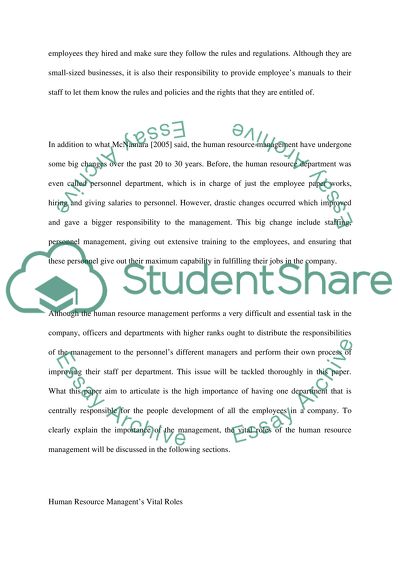 Evaluation of Human Resource Management