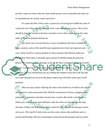 Stormwater Management in an Urban Context