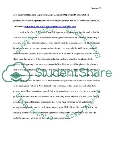 The International Monetary Fund and World Bank