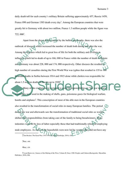 Effects of World War on Europe from 1900-Present