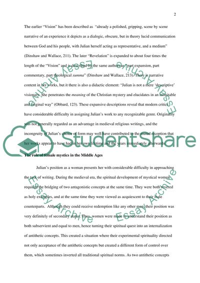 Julian of Norwichs Views on the Body and Christ as mother