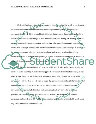 Effects of electronic health records on health care system effectiveness and efficiency