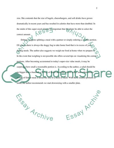 Expanding Portions, Expanding Waistlines by Kathleen Doheny