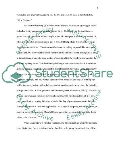 Rationality in The Garden Party and Kew Gardens