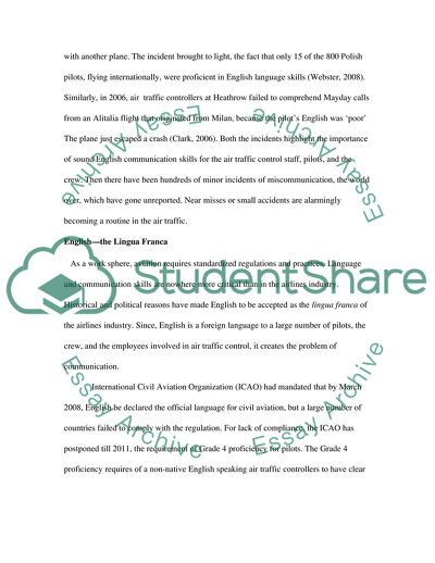 The Importance of English in Air Traffic Control