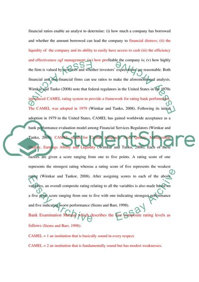 Measuring Bank Performance