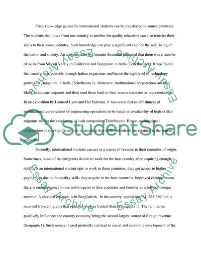 International Students and Brain Drain